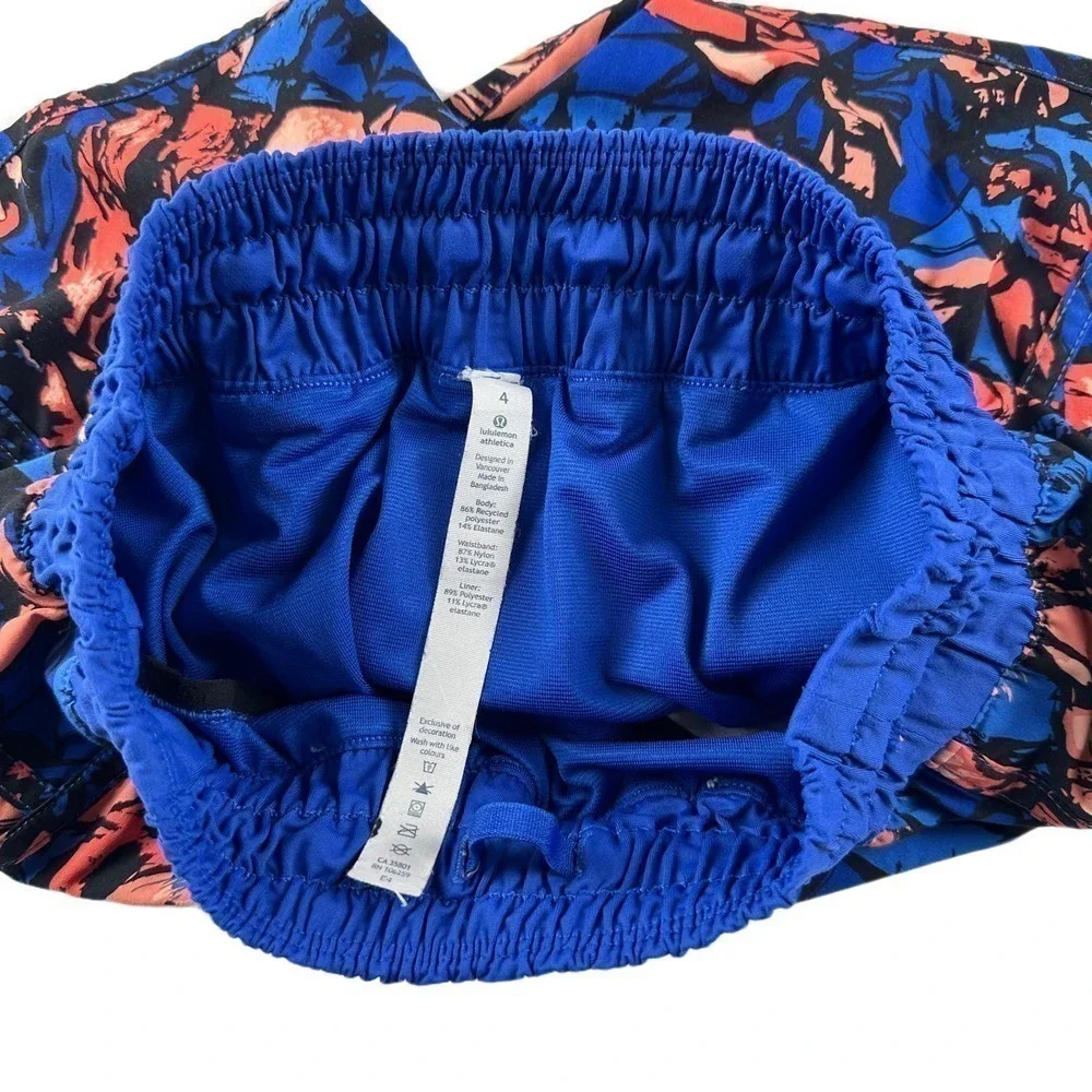 Lululemon Tracker Short IV Sz 4 Paint Storm Harbor Blue Multi Women's Activewear
